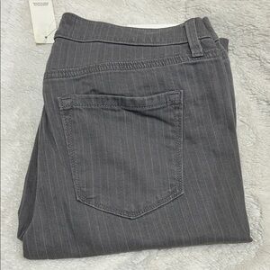 LOFT Charcoal Pinstripe Straight Leg Jeans